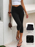 Calças Capri Femininas Super Macias de Cintura Alta com Controle de Barriga, Não Transparentes, para Treino, Yoga e Corrida