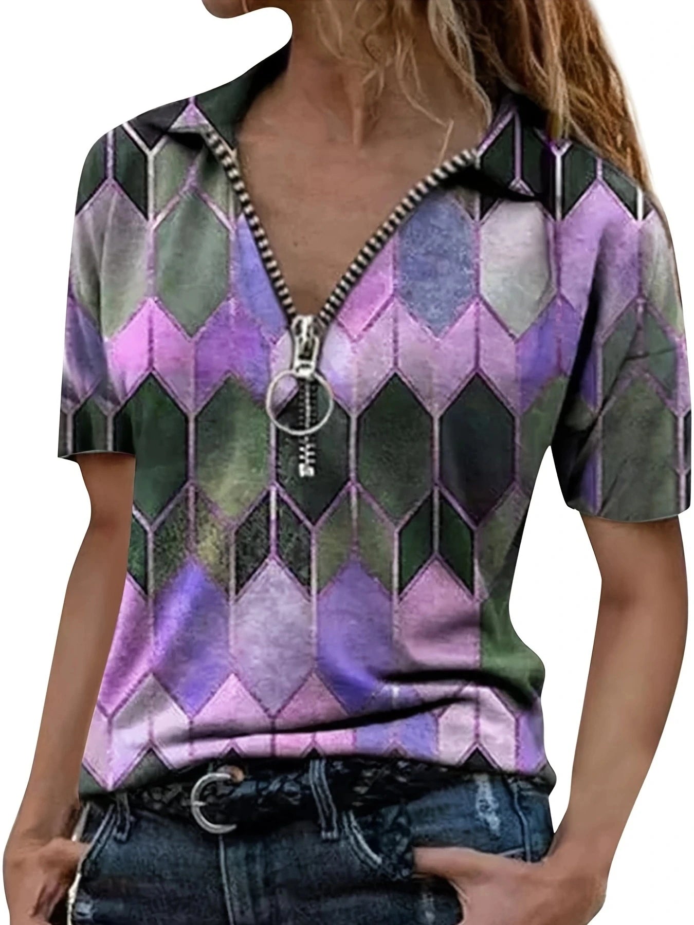 Camisa polo feminina versátil para todas as estações