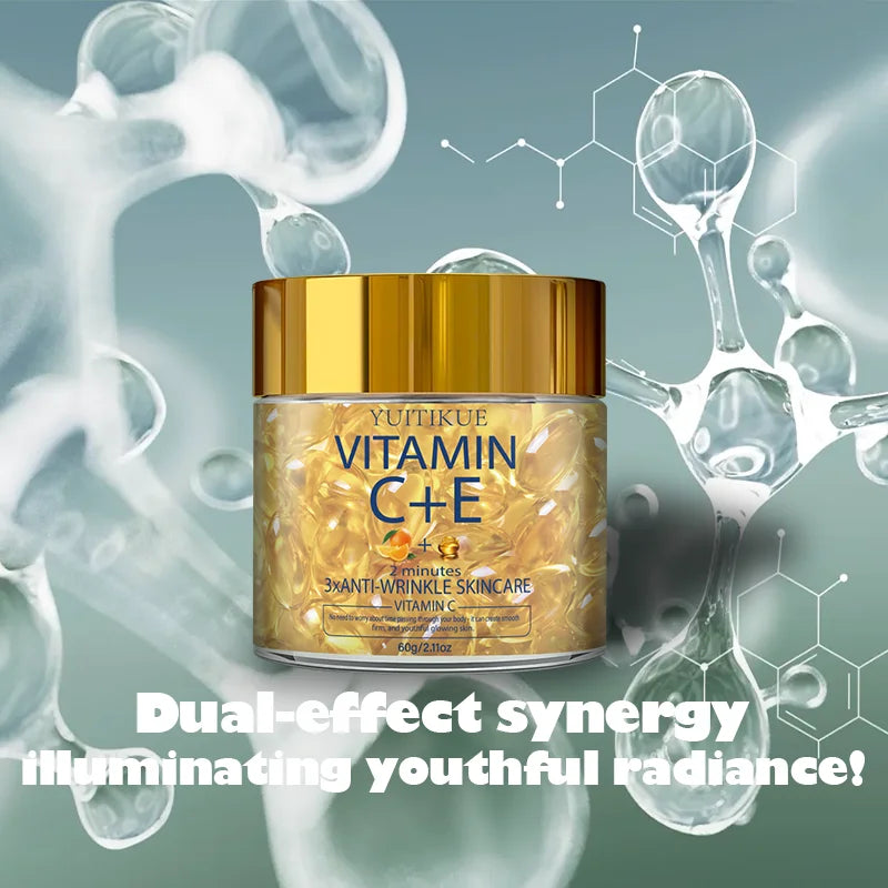 Cápsulas Anti-Rugas YUITIKUE Vitamina C + E | Efeito 2 Minutos 60g