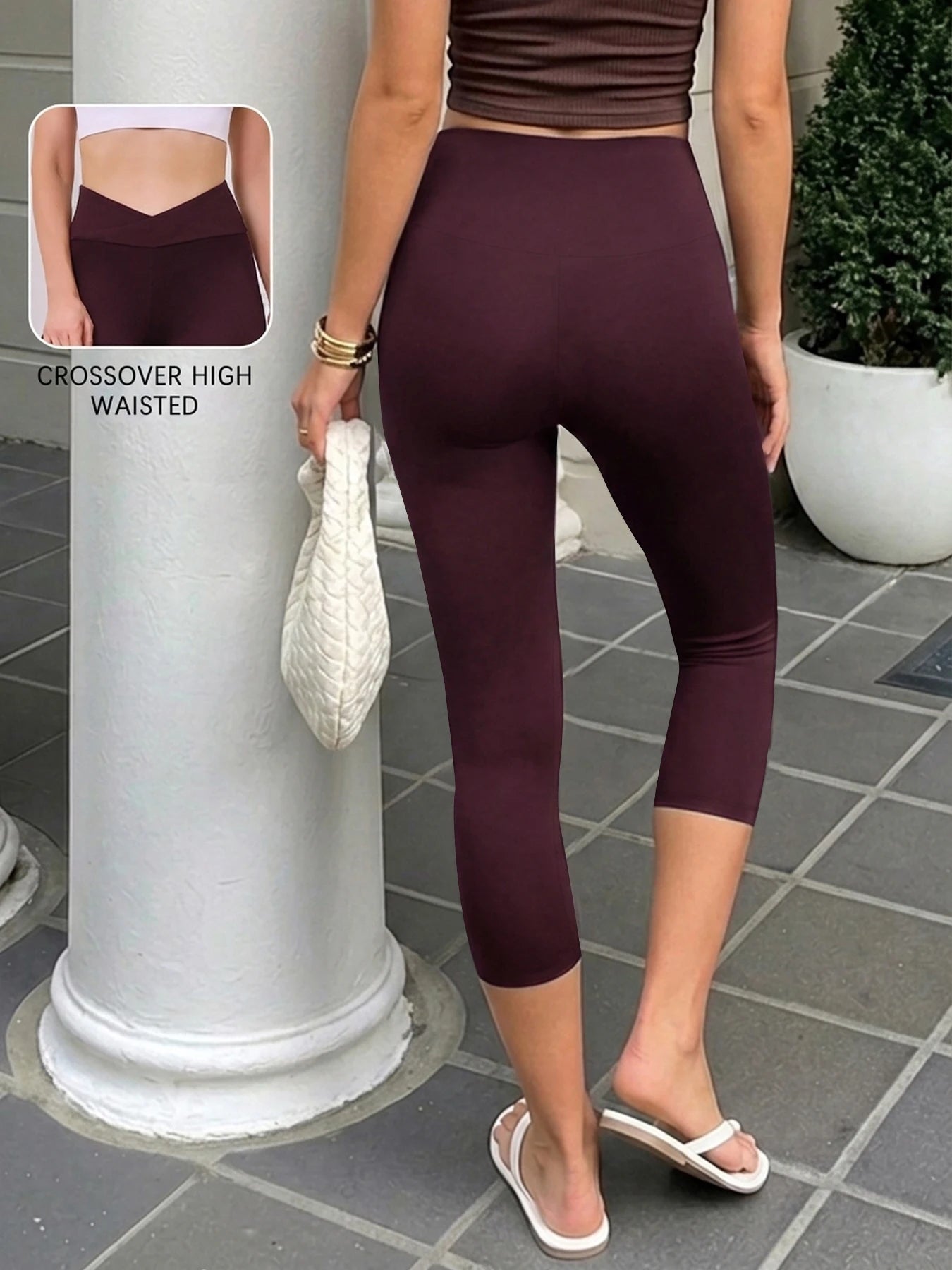 Calças Capri Femininas Super Macias de Cintura Alta com Controle de Barriga, Não Transparentes, para Treino, Yoga e Corrida
